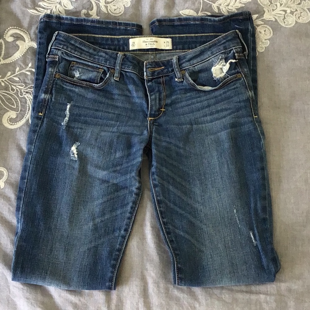 Abercrombie distressed bootcut!